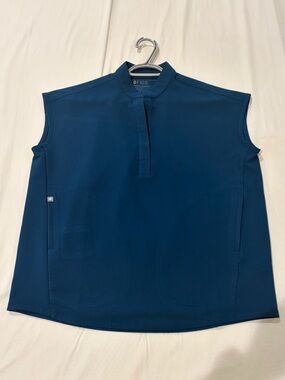 Figs Teal Medical Top with Stand Collar